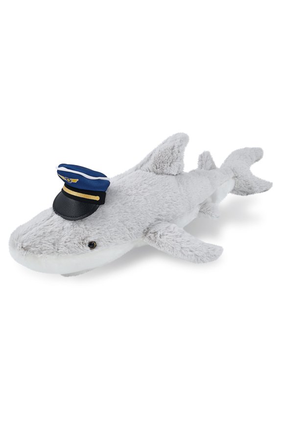 Super Soft Shark Stuffed Animal with Pilot Cap - Cute Ocean Plush Toy with Airplane Aviation Cap Dress Up - 23 Inches