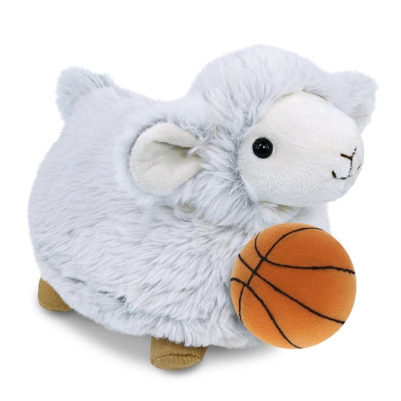 DolliBu Super Soft Sheep Stuffed Animal with Basketball Plush Soft Huggable Sheep, Adorable Playtime Plush Toy, Cute Farm Life Gift Plush Doll Animal Toy for Kids and Adults 11.5 Inches