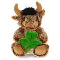 thumbnail image 1 of DolliBu Super Soft Sitting Buffalo Stuffed Animal with Green Plush Shamrock, Cute Green Shamrock Plush, St Patricks Day Stuffed Animal Buffalo, Good Luck St Patricks Day Toys for Kids, Baby - 8.5 Inch, 1 of 7