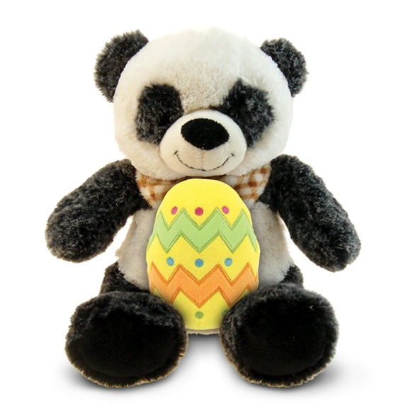 DolliBu Super Soft Sitting Panda Bear with Yellow Easter Egg Plush - Perfect Bear Stuffed Animals for Easter Basket, Cute Easter Egg Stuffed Animal Spring Toys for Girls, Boy, Baby - 9 Inches