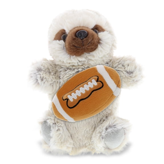 DolliBu Super Soft Sloth Hand Puppet Stuffed Animal with Football Plush - Soft Huggable sloth, Adorable Playtime Plush Toy, Cute Wild Gift Doll Animal Toy for Kids and Adults - 9 Inches