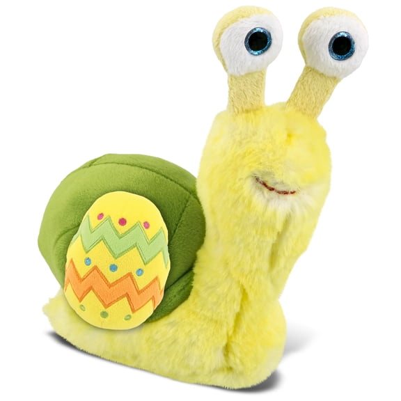 DolliBu Super Soft Small Yellow Snail with Yellow Easter Egg Plush - Perfect Stuffed Animals for Easter Basket, Cute Easter Egg Stuffed Animal Spring Toys for Girls, Boy, Baby - 5.5 Inches