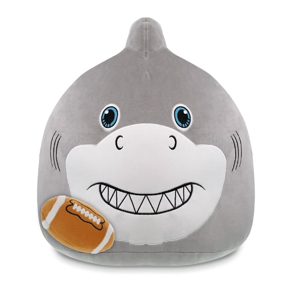 DolliBu Super Soft Snug-Mooshies Shark Stuffed Animal with Football Plush - Soft Shark, Adorable Playtime Plush Toy, Cute Ocean Gift Doll Animal Toy for Kids and Adults - 17 Inches