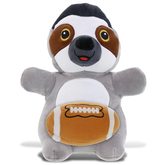 DolliBu Super Soft Snug-Mooshies Standing Sloth Stuffed Animal with Football Plush - Soft Sloth, Adorable Playtime Plush Toy, Cute Wild Gift Doll Animal Toy for Kids and Adults - 10 Inches