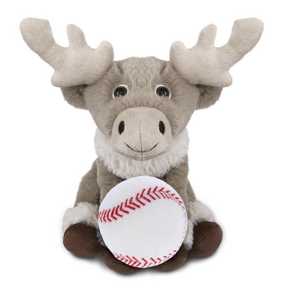 DolliBu Super Soft Squat Reindeer Stuffed Animal with Baseball Plush - Soft Huggable Reindeer, Playtime Plush Toy, Cute Wild Life Gift, Super Soft Plush Doll Animal Toy for Kids and Adults - 8.5 Inch