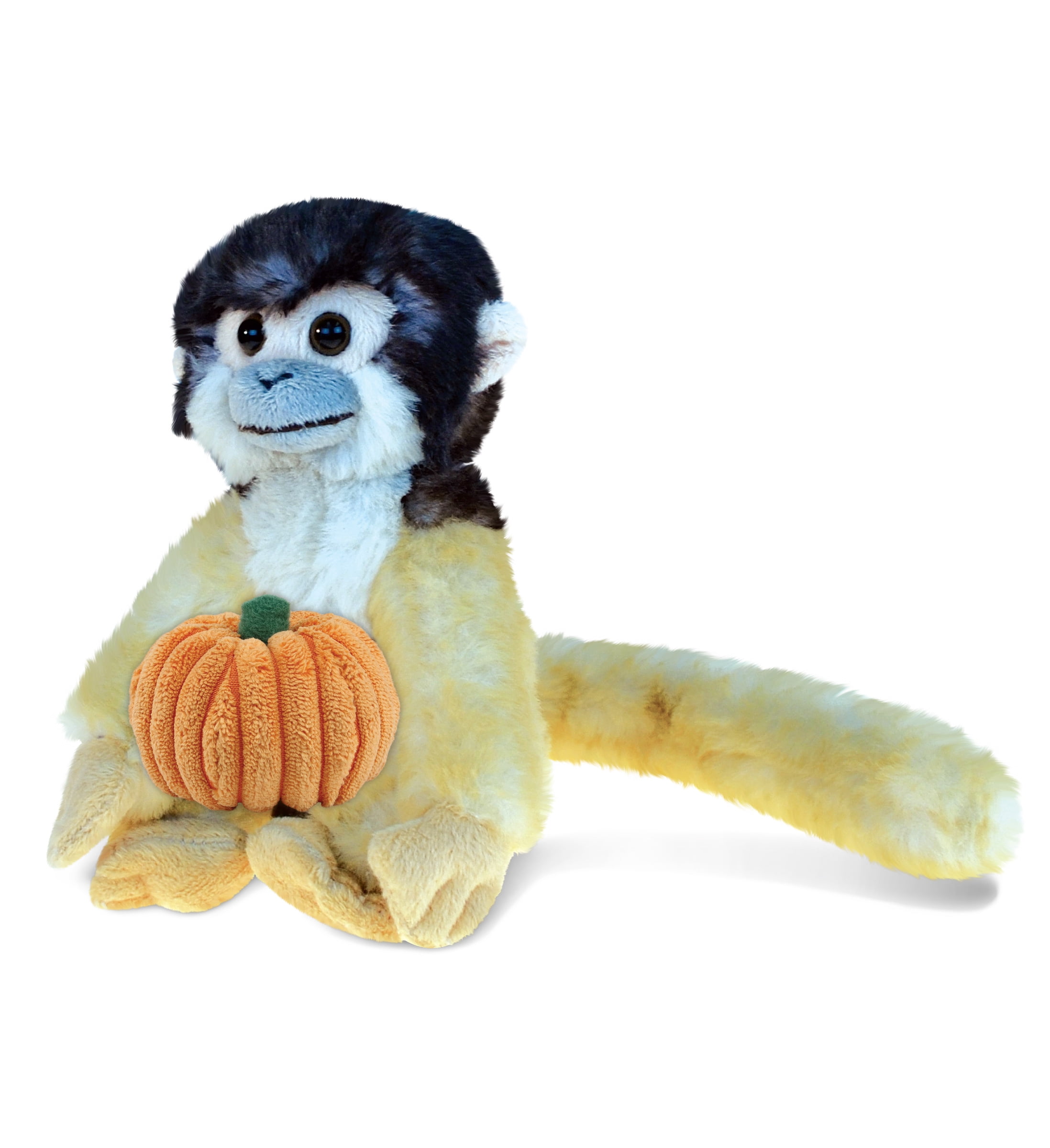 DolliBu Super Soft Squirrel Monkey Stuffed Animal with Pumpkin