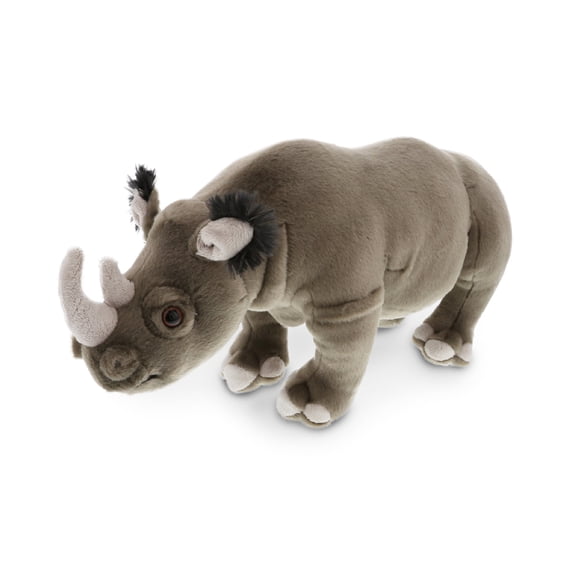 DolliBu Super Soft Stuffed Animal Rhino Plush - Adorable Stuffed Rhino Plush Safari Animal for Kids and Adults, Cute Grey Stuffed Animal Zoo Toy Rhino Themed Gifts for Kids and Adults - 13 Inches