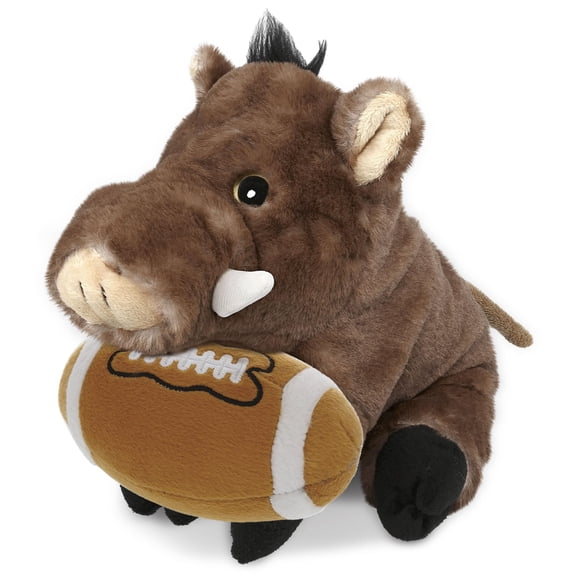DolliBu Super Soft Wild Boar Stuffed Animal with Football Plush Soft Huggable Boar, Adorable Playtime Plush Toy, Cute Wild Life Gift Plush Doll Animal Toy for Kids and Adults 9.5 Inches