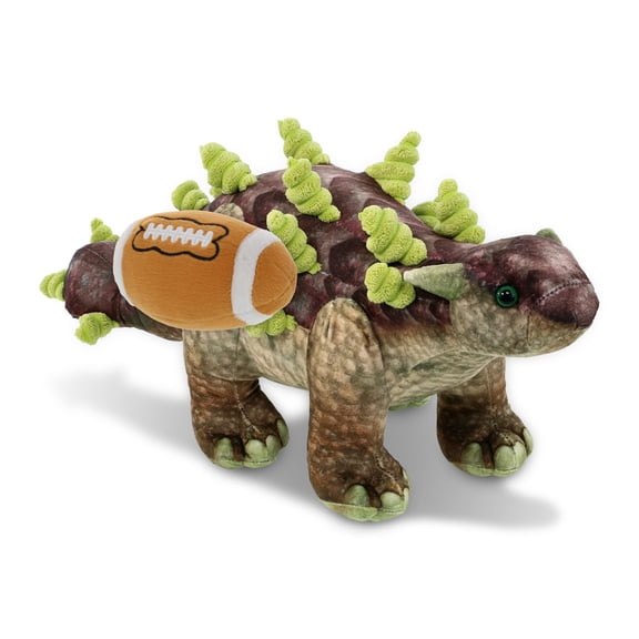 DolliBu Super Soft Wild Collection Ankylosaurus Dinosaur Stuffed Animal with Football Plush - Soft Dinosaur, Adorable Playtime Plush Toy, Cute Gift Doll Animal Toy for Kids and Adults - 18 Inches