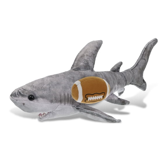 DolliBu Super Soft Wild Collection Shark Stuffed Animal with Football Plush - Huggable Shark, Adorable Playtime Plush Toy, Cute Ocean Life Gift Doll Animal Toy for Kids and Adults - 20 Inches