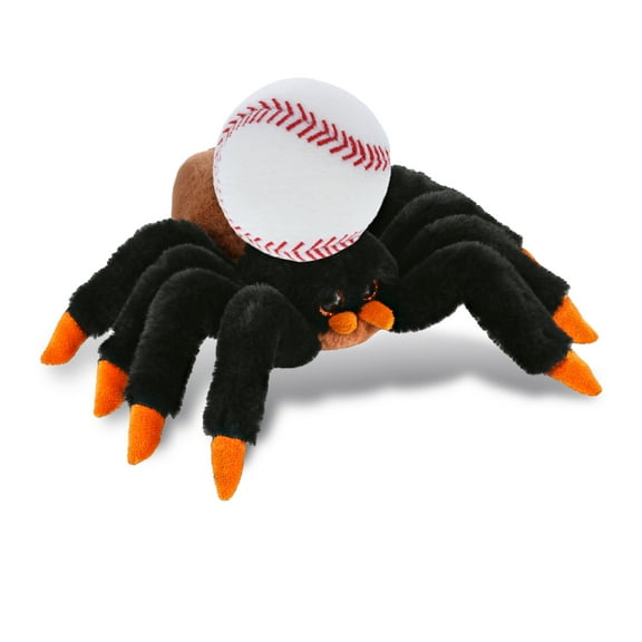 DolliBu Super Soft Wild Tarantula Spider Stuffed Animal with Baseball Plush - Huggable Spider, Playtime Plush Toy, Cute Wild Life Gift, Super Soft Plush Doll Animal Toy for Kids and Adults - 7 Inches