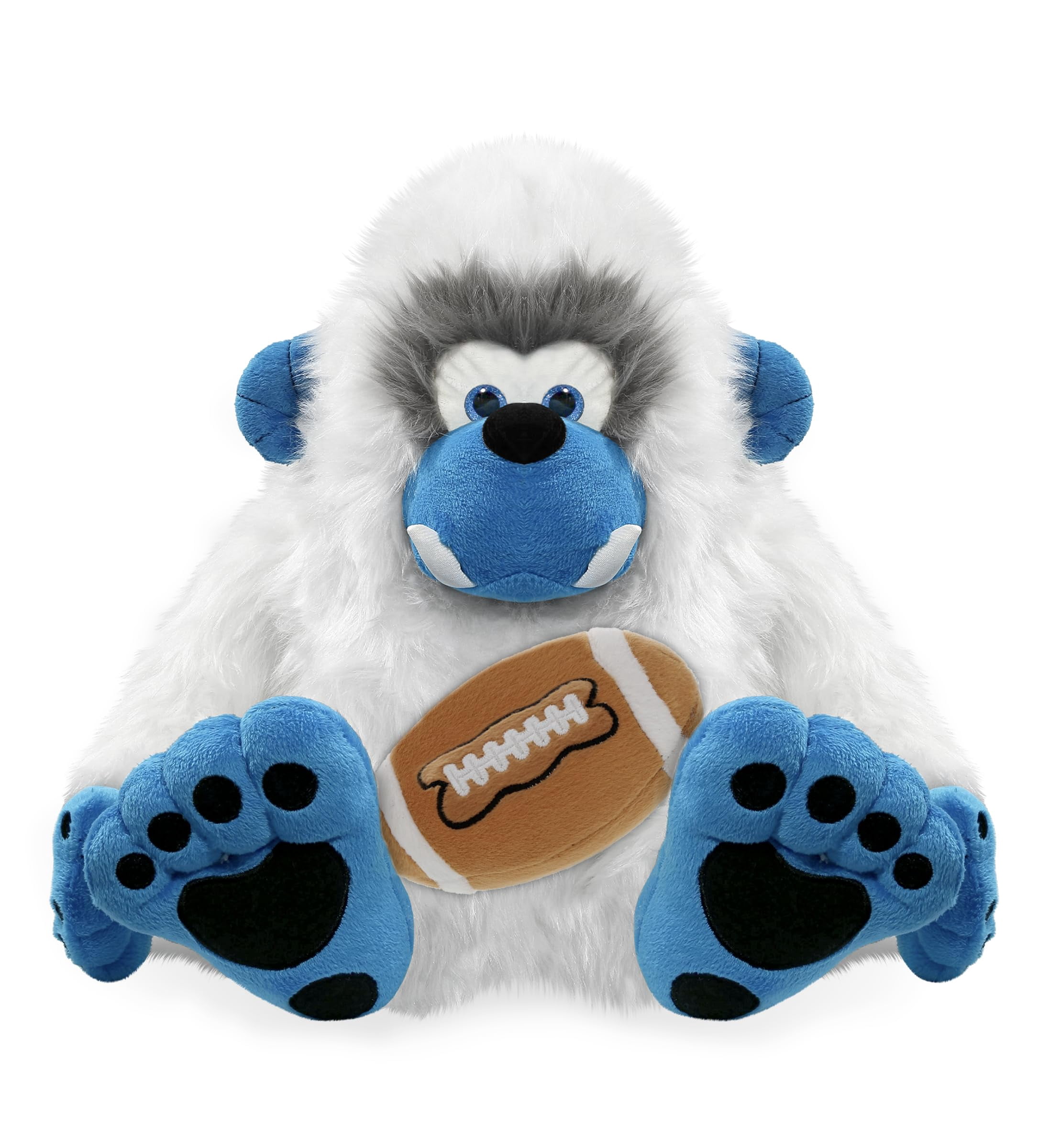 DolliBu Super Soft Yeti Stuffed Animal with Football Plush - Soft Huggable Yeti, Adorable Playtime Plush Toy, Cute Mountain Life Gift Doll Animal Toy for Kids and Adults - 12 Inches