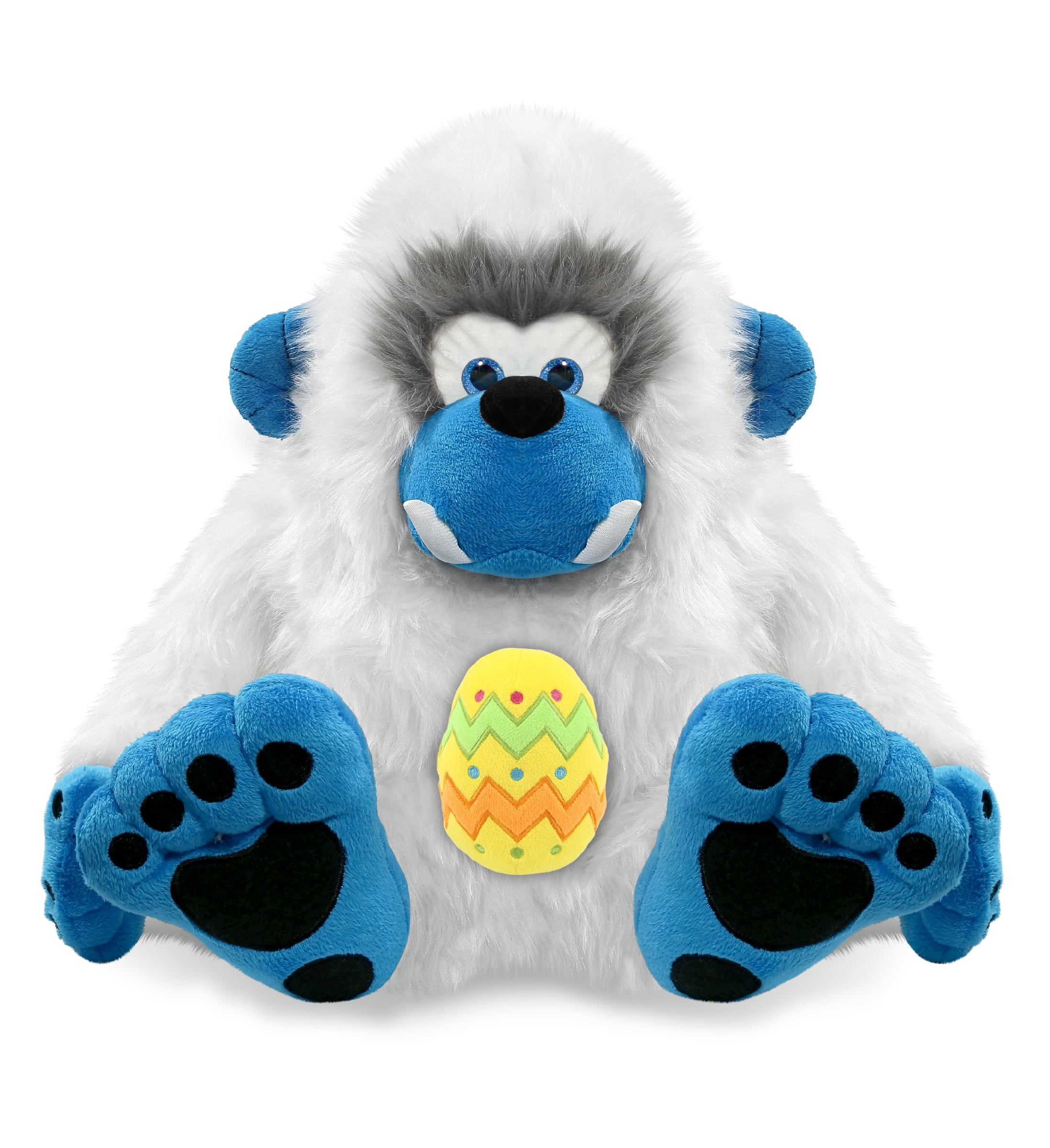 DolliBu Super Soft Yeti with Yellow Easter Egg Plush - Perfect Yeti Stuffed Animals for Easter Basket, Cute Easter Egg Stuffed Animal Spring Toys for Girls, Boys, and Babies - 12 Inches