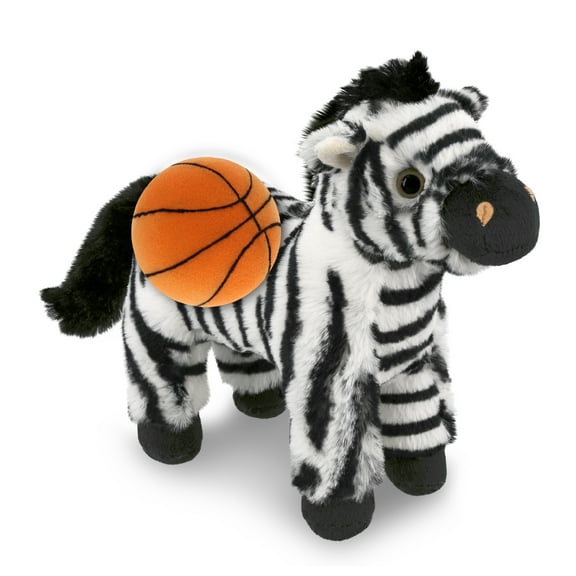 DolliBu Super Soft Zebra Stuffed Animal with Basketball Plush Soft Huggable Zebra, Adorable Playtime Plush Toy, Cute Safari Life Gift Plush Doll Animal Toy for Kids and Adults 9 Inches