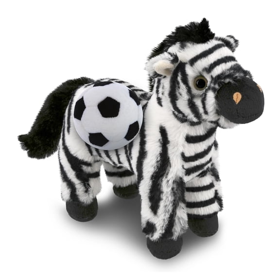 DolliBu Super Soft Zebra Stuffed Animal with Soccer Ball Plush - Soft Huggable Zebra, Adorable Playtime Plush Toy, Cute Safari Life Gift, Super Soft Plush Doll Animal Toy for Kids and Adults - 9 Inch