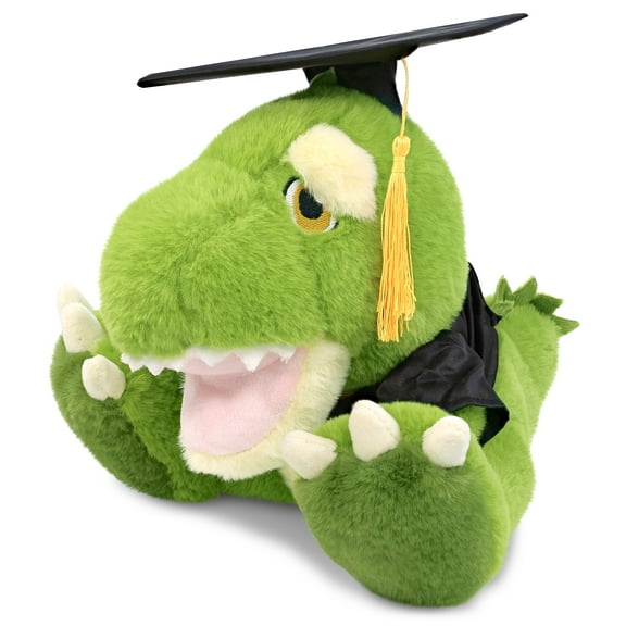 DolliBu T-Rex Dinosaur Graduation Plush Toy - Super Soft Dinosaur Plush Graduation Stuffed Animal Dress Up with Graduation Gown and Cap with Tassel Outfit - Congratulatory Graduation Gift - 12 Inches