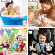 DolliBu Unicorn Bath Buddy Water Squirter Toy - Floating Fantasy Animal Bath Toy for Bathtub, Pool, or Beach, Fun Unicorn Rubber Water Toy for Bath Time - 3 Inches