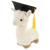 DolliBu White Llama Graduation Plush Toy - Super Soft Graduation Stuffed Animal Dress Up with Gown & Cap with Tassel Outfit - Cute Congratulatory Graduation Gift - 11 Inches