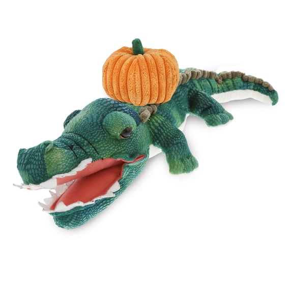 DolliBu Wild Collection Alligator Stuffed Animal with Pumpkin Decor - Pumpkin Plush Animal for Fall, Halloween and Thanksgiving, Pumpkin Toy for Baby, Kids, Adults - 18 inches