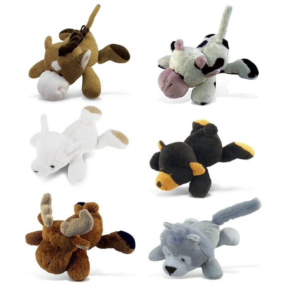 DolliBu Wild Collection Plush Magnets Kit - Fluffy Wild Animals Stuffed Plush Magnets, Fun & Cute Wild Animals Magnets for Kitchen Fridge, Locker, Home Dcor,  Office Novelty Accessory - 6 Pc Set