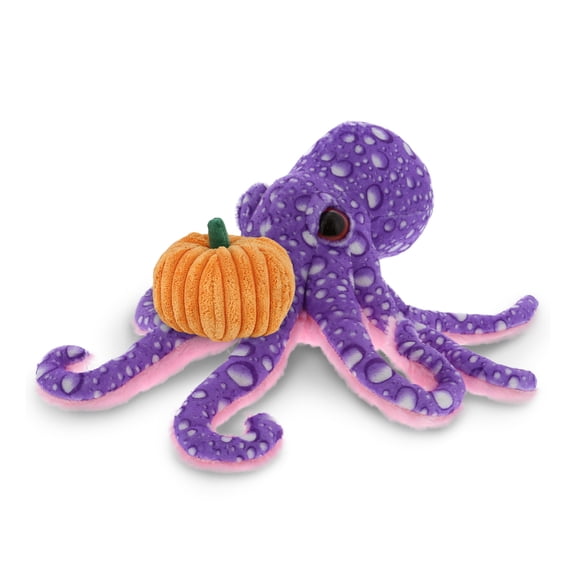 DolliBu Wild Collection Purple Octopus Stuffed Animal with Pumpkin Plush Decor - Octopus Pumpkin Plush Ocean Animal for Fall, Halloween and Thanksgiving, Pumpkin Toy for Baby, Kids, Adults - 12 Inches