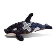 DolliBu Wild Killer Whale Plush Stuffed Animal with Silver Cross Plush - Religious Baby Baptism Gifts for Boys and Girls, Dedication Christening Gifts Plush Prayer Toy Healing Teddy Bear - 18 Inches