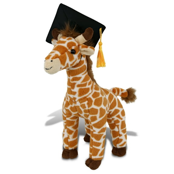 DolliBu Wild Small Giraffe Graduation Plush Toy - Super Soft Graduation Stuffed Animal Dress Up with Graduation Cap with Tassel - Reward Celebration Grad Gift - 10 Inches
