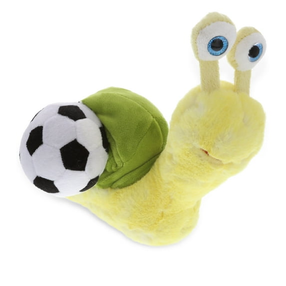 DolliBu Yellow Snail Stuffed Animal with Soccer Ball Plush - Soft Plush Huggable Snail, Adorable Playtime Plush Toy, Cute Wildlife Gift, Soccer Plush Doll Animal Toy for Kids and Adults - 9 Inch