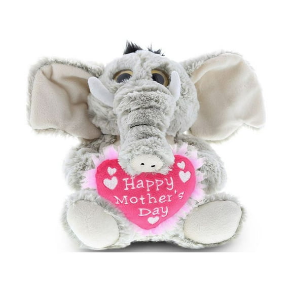 Dollibu Happy Mother Day Stuffed Animal, Heart Message for best Mommy, Grandma, Wife, Step Mom, Mama - Cute Soft Adorable Sentiment Plush Teddy Bear - Surprise Present Gift Arrangement - Elephant