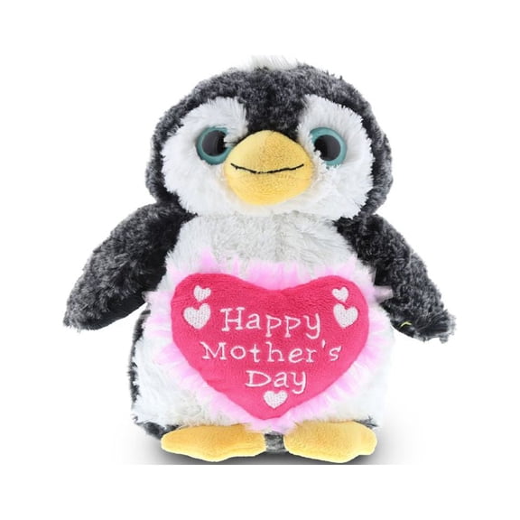 Dollibu Happy Mother's Day Stuffed Animal, Heart Message for Best Mommy, Grandma, Wife, Step Mom, Mama - Cute Soft Adorable Sentiment Plush Teddy Bear - Surprise Present Gift Arrangement - Penguin