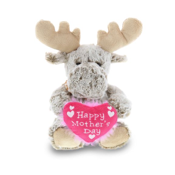 Dollibu Happy Mother's Day Stuffed Animal, Heart Message Teddy -Sitting Moose
