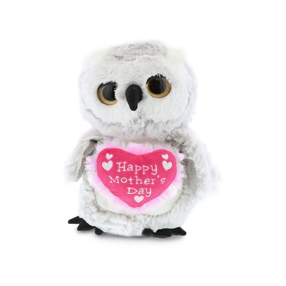 DolliBu Happy Mother's Day Stuffed Animal, Heart Message for best Mommy, Grandma, Wife, Step Mom, Mama - Cute Soft Adorable Sentiment Plush Teddy Bear - Surprise Present Gift Arrangement - Owl