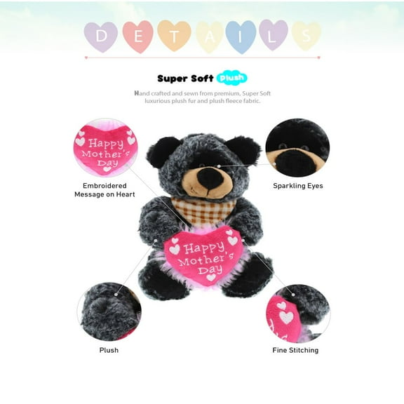 Dollibu Happy Mother's Day Stuffed Animal, Mom Heart Message Gift Teddy - Bear