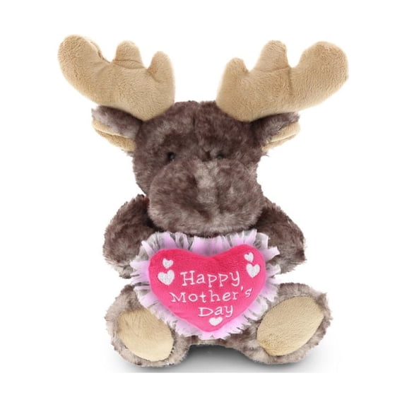 Dollibu Happy Mother's Day Stuffed Animal, Mom Heart Message Gift Teddy - Moose