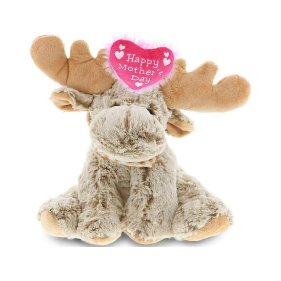Dollibu Happy Mother's Day Stuffed Animal, Mom Heart Message Gift Teddy - Moose