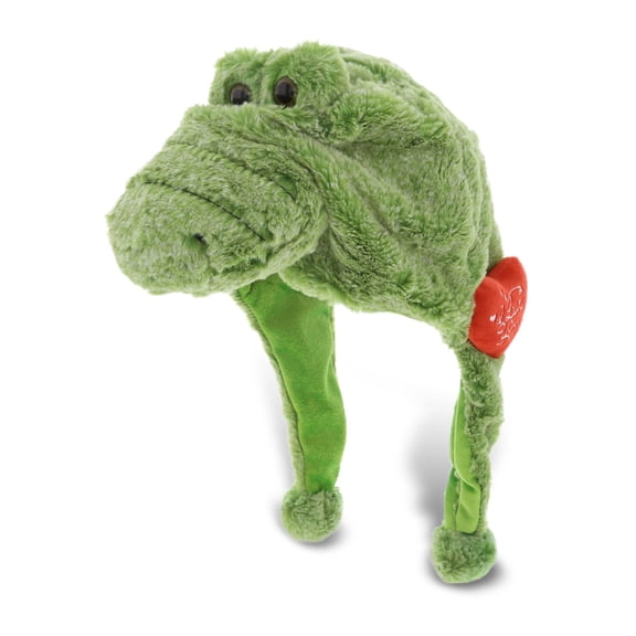 Dollibu I Love You Heart Green Alligator Plush Hat - 17.5 inches
