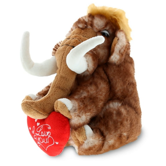 Dollibu I Love You Wild Mammoth Plush with Heart - 10 inches