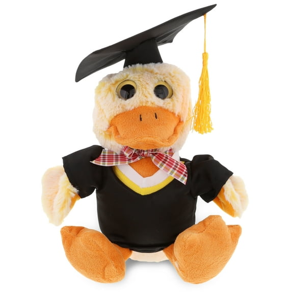 Dollibu Sitting Duck Graduation Plush Toy - Stuffed Animal Dress Up With Gown & Cap With Tassel Outfit - Congratulatory Graduation Gift - 9" Inch