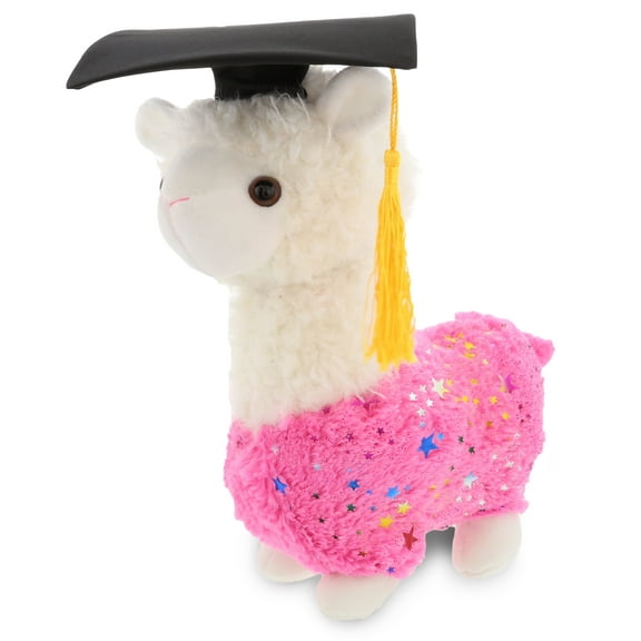 Dollibu Sparkle Llama Graduation Plush Toy - Stuffed Animal Dress Up With Gown & Cap With Tassel Outfit - Congratulatory Graduation Gift - 11.5" Inch
