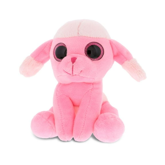 Dollibu Sparkling Big Eye Plush Stuffed Animal Teddy Bear - Pink Poodle Puppy