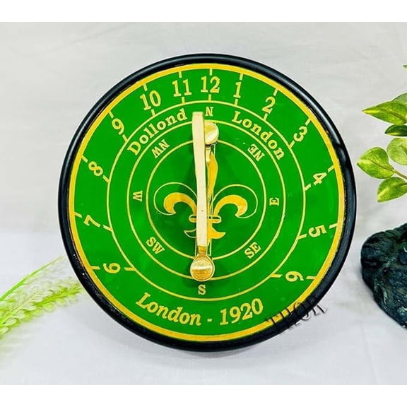 Dollond London Garden Green Sundial Compass Nautical Boat Decor Antique Vintage Engraved Directional Pirate Travel Compass & Gentleman Gift