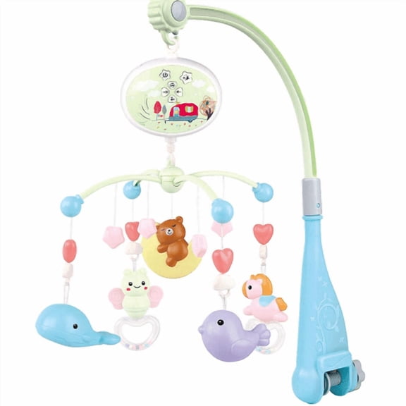 Dollox  Mini Tudou Crib Mobile with Music and Lights,Baby Mobile for Crib with Hanging Rotating Rattle Music Toy