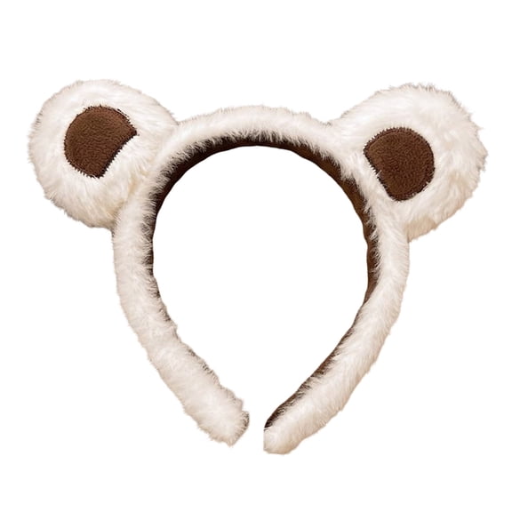 Jialinnn Jungle Theme Plush Fashion Headband in Plaid, White, 1 Count