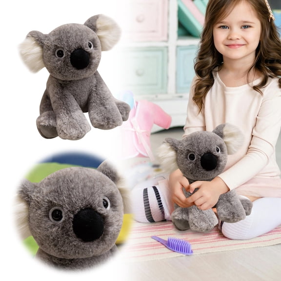 Dolls Accessories Koala Toy with Realistic Details And Comfort for Home Bed Car Traveling Soft Comfort for Snuggling And Calming,7.8x7.8x9 inch,Gray