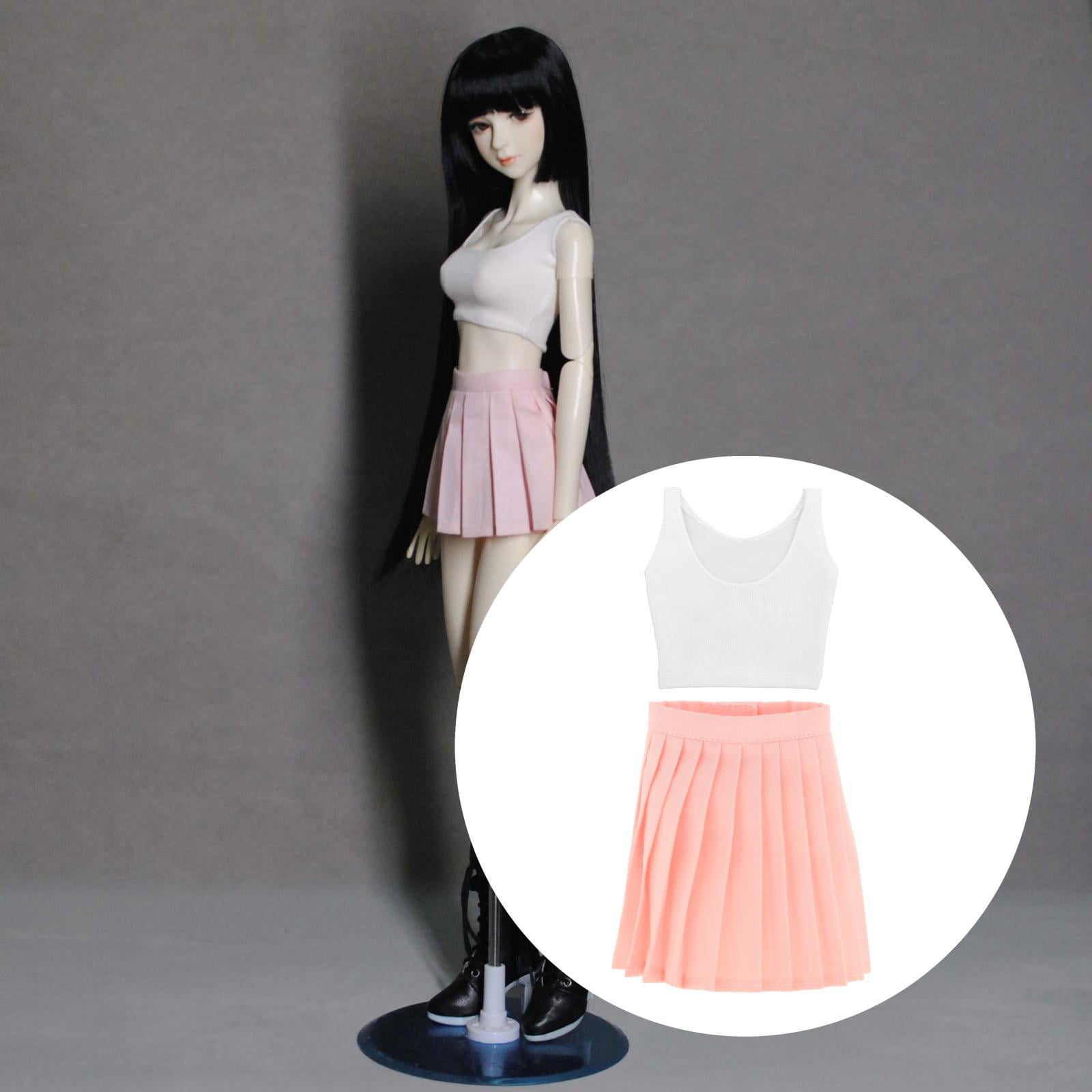 Dolls Clothes Pleated Skirt Plaid Skirt Cloth Clothing 1/3 DIY