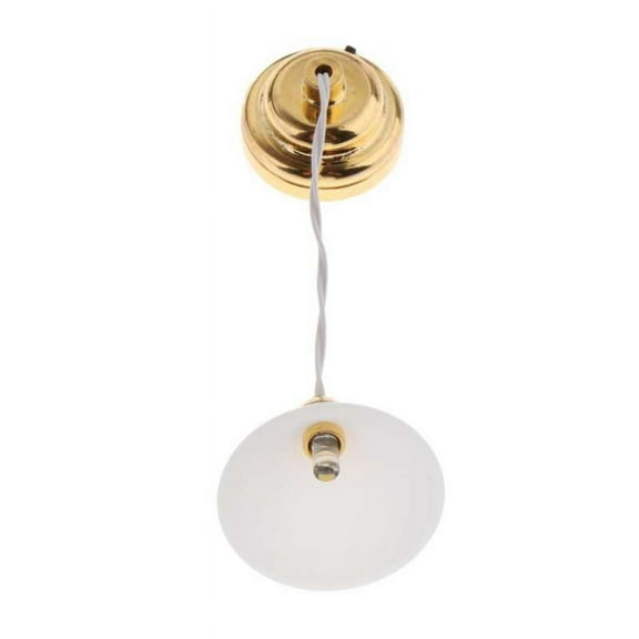 Dolls House Miniature 1:12 Lamp Battery Operated Led Modern Ceiling Light (Warm Light)