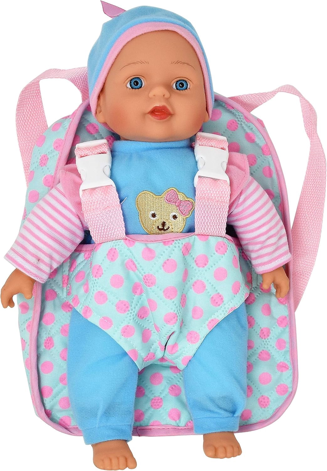 Dolls To Play 13in Soft Baby Doll with Pink Backpack Carrier, Lifelike Weighted Body, Machine Washable, Ages 3+