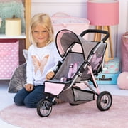 Dolls Twin 3 Wheel Jogger