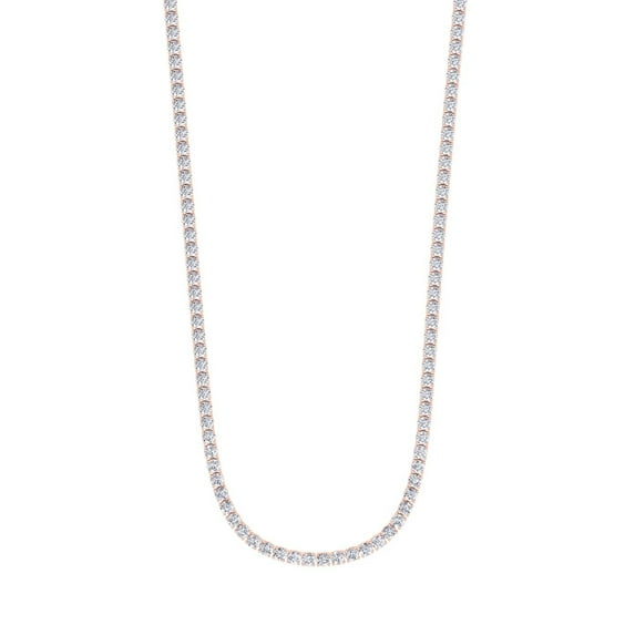 Dolly - 10.25 Carat Round Diamond Tennis Necklace 4 Prong Setting