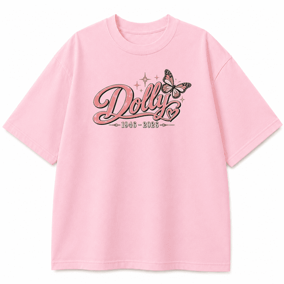 Dolly 1946-2026 Memorial Butterfly Country Music Graphic T-Shirt